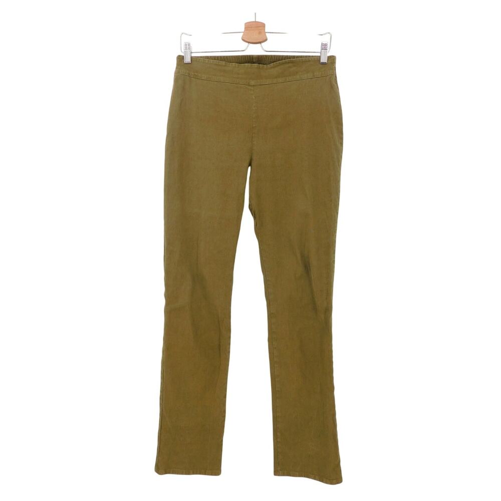 Flax Women's Tan Elastic Waisted Pull-On‎ Trouser Pants Size Medium